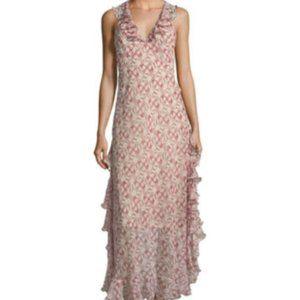 Max Studio Women's Textured-Print Halter Maxi Plum Wine Dress